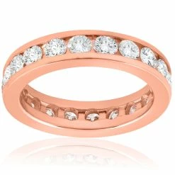 Best reviews of ๐ Pompeii3 2 ct Diamond Eternity Ring 14k Rose Gold Channel Set ๐ฉ Womens Round Wedding Band ๐