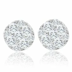 Coupon 💯 Pompeii3 1/2Ct TW Round Cut Diamond Pave Studs Lab Grown 10k Yellow Gold Earrings for 👩 women 😀