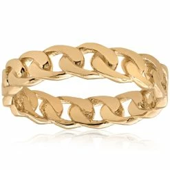 Best reviews of ❤️ Pompeii3 Mens 14k Yellow Gold Hand Braided Curb Linked Wedding Band 🎉