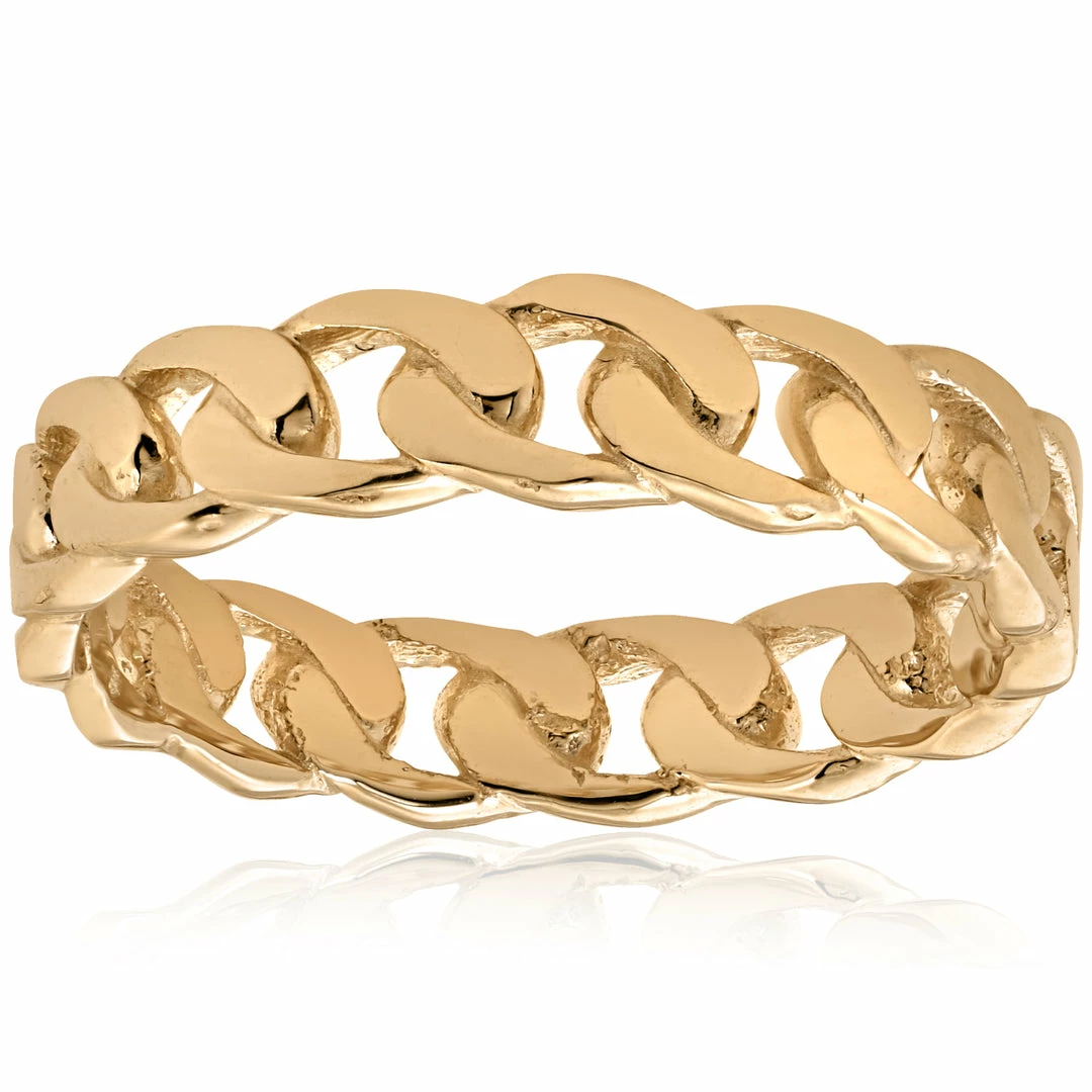 Best reviews of ❤️ Pompeii3 Mens 14k Yellow Gold Hand Braided Curb Linked Wedding Band 🎉