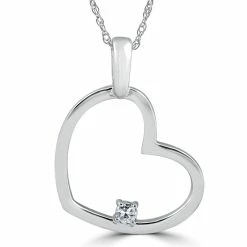 Brand new 🤩 Pompeii3 Solitaire Diamond Heart Shape Pendant Necklace in White, Yellow, or Rose Gold for 👩 women 🎉