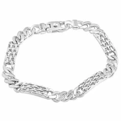 Best reviews of 👏 Pompeii3 Men's Solid 14k White Gold 39 Gram 8.5" Bracelet 8.4mm Wide for 👩 women 🎉