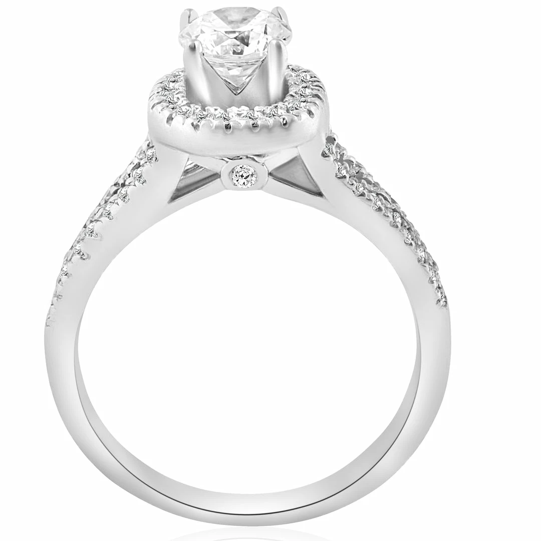 Best deal ๐ Pompeii3 3/4ct Cushion Halo Diamond Engagement Ring Split Shank 14k White Gold for ๐ฉ women ๐ฅ - Image 3