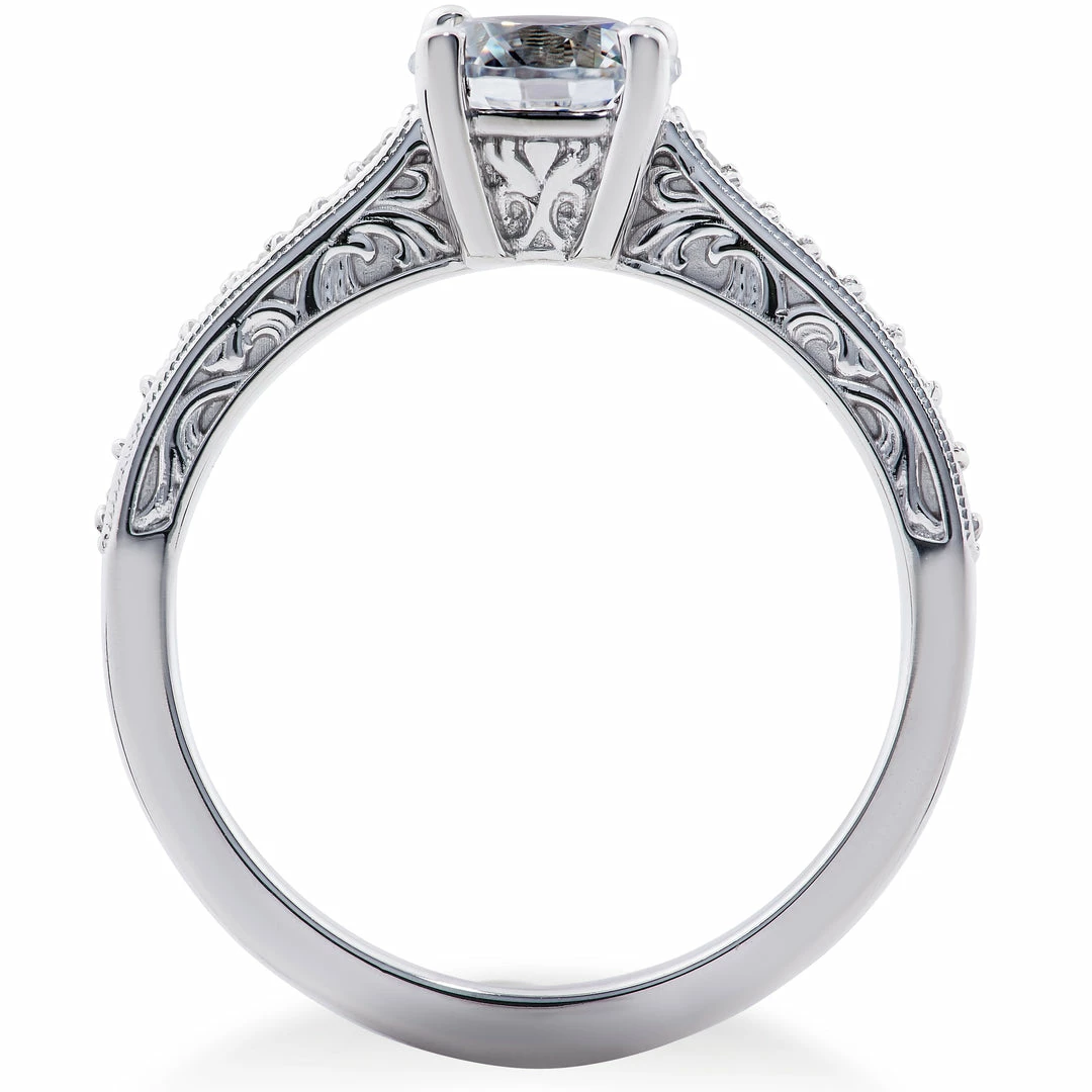 Wholesale 🥰 Pompeii3 1 ct Diamond Lab Grown Eco Friendly Vintage Engagement Ring & Wedding Band 14k for 👩 women ✔️ - Image 3