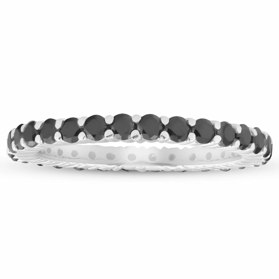 Top 10 โ๏ธ Pompeii3 1 Ct Black Diamond Eternity Ring 14k White Gold for ๐ฉ women ๐ - Image 3
