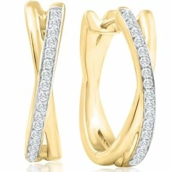 Coupon ✔️ Pompeii3 1/2Ct Diamond Hoops Yellow Gold 10grams Lab Grown 1" Tall 👩 Women's Earrings 🧨