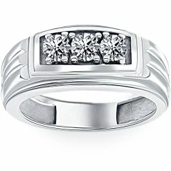 Top 10 ⭐ Pompeii3 3/4ct Diamond Mens 14K White Gold Wedding Ring 🔥