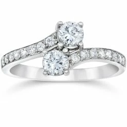 Top 10 🛒 Pompeii3 1 1/2 cttw Forever Us 2-Stone Diamond Engagement Forever Us Ring 14k White Gold for 👩 women 🧨