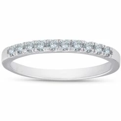 Best deal ❤️ Pompeii3 1/4 Ct Diamond Wedding Ring 10K White Gold 👩 Womens Stackable Anniversary Band 🔥
