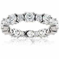 New 👍 Pompeii3 2 3/4 Ct Diamond Eternity Ring 14k White Gold 👩 Womens Anniversary Wedding Band ⌛