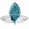 Promo 🥰 Pompeii3 2.37Ct Blue Fancy Marquise Solitaire Diamond Engagement Ring Lab Grown 14k for 👩 women ⭐