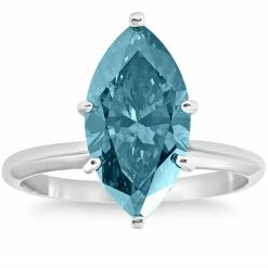 Promo ๐ฅฐ Pompeii3 2.37Ct Blue Fancy Marquise Solitaire Diamond Engagement Ring Lab Grown 14k for ๐ฉ women โญ