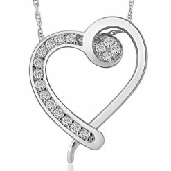 Buy 🔔 Pompeii3 1/4Ct Diamond Heart Pendant Necklace in 10k White, Yellow, or Rose Gold for 👩 women 😍