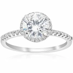 Best Pirce ๐คฉ Pompeii3 1 3/4ct Halo Diamond Engagement Ring 14k White Gold Round Cut Clarity Enhanced for ๐ฉ women ๐