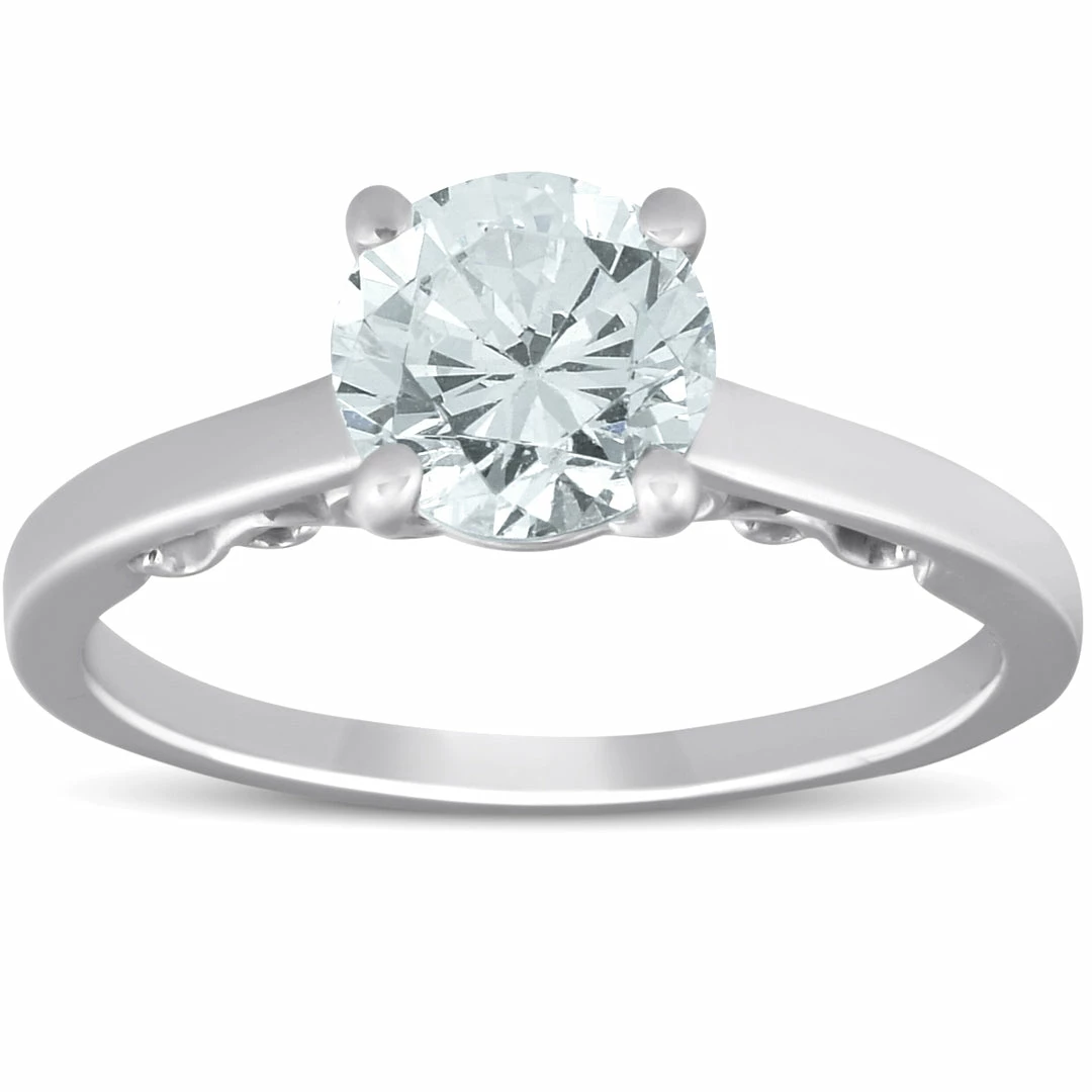 Best deal ๐ Pompeii3 1 1/2 Ct Diamond & CZ Engagement Ring 14k White Gold for ๐ฉ women โ๏ธ