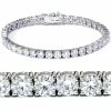 Best Sale 🤩 Pompeii3 12 1/2Ct Certified Round Diamond Tennis Bracelet 7" 18k White Gold Lab Grown for 👩 women 👏