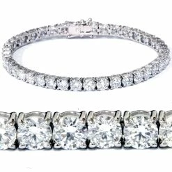 Best Sale 🤩 Pompeii3 12 1/2Ct Certified Round Diamond Tennis Bracelet 7" 18k White Gold Lab Grown for 👩 women 👏