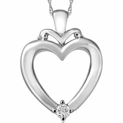 Best Pirce 🧨 Pompeii3 Solitaire Diamond Heart Pendant in White, Rose or Yellow Gold 1" Tall for 👩 women 👍