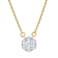 Brand new ⌛ Pompeii3 1/4Ct TW Diamond Halo Round Pendant Yellow Gold 👩 Women's Necklace 18" 🔔