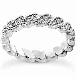 Best reviews of โ Pompeii3 Platinum 1/3 Ct Diamond Stackable Eternity Ring ๐ฉ Womens Wedding Band Vintage ๐