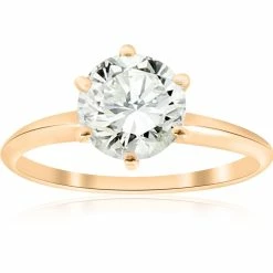 Outlet 🛒 Pompeii3 1 1/2 Ct Diamond Solitaire Engagement Ring 14k Yellow Gold Enhanced for 👩 women 🤩