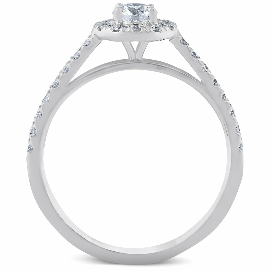 Best deal โจ Pompeii3 3/4 Ct Halo Round Diamond Engagement Halo Ring 10k White Gold for ๐ฉ women โ - Image 2