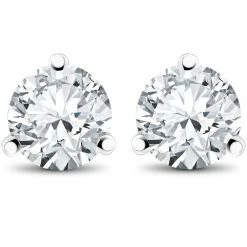 Coupon ⭐ Pompeii3 2 ct TDW Diamond 3-Prong Martni Studs in 14k White Yellow Rose Gold or Platinum for 👩 women ✨