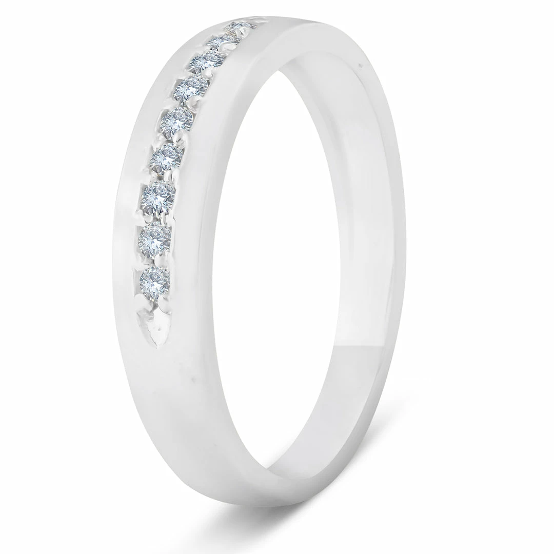 Promo 🔥 Pompeii3 Mens 1/4ct Diamond Wedding Ring 10k White Gold Anniversary Band 👍 - Image 2