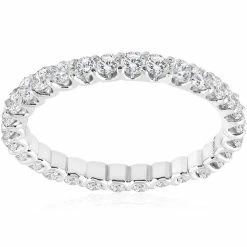 Wholesale 💯 Pompeii3 1 1/2 cttw Diamond Eternity Ring U Prong 14k White Gold Wedding Band for 👩 women 🛒
