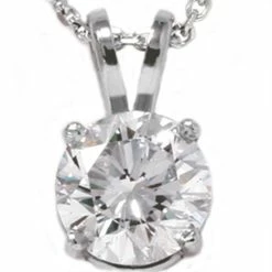Outlet 👏 Pompeii3 3 1/4ct H SI1 Round Brilliant Solitaire Diamond Pendant for 👩 women 🧨