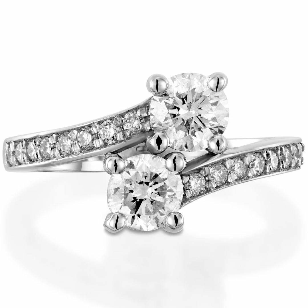 Best deal ๐งจ Pompeii3 2 Ct Forever Us Two Stone Round Diamond Solitaire Engagement Ring 14k White Gold for ๐ฉ women ๐ฅฐ - Image 4