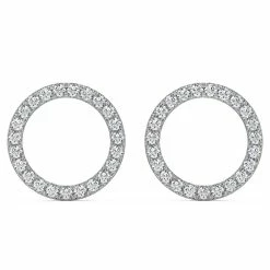 Best Sale ✔️ Pompeii3 1/4Ct Circle Diamond Earrings in White, Yellow, or Rose Gold Lab Grown for 👩 women 🔥