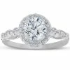 Promo 😍 Pompeii3 1 3/4 Ct Diamond Engagement Ring 14k White Gold Halo Enhanced for 👩 women ⭐