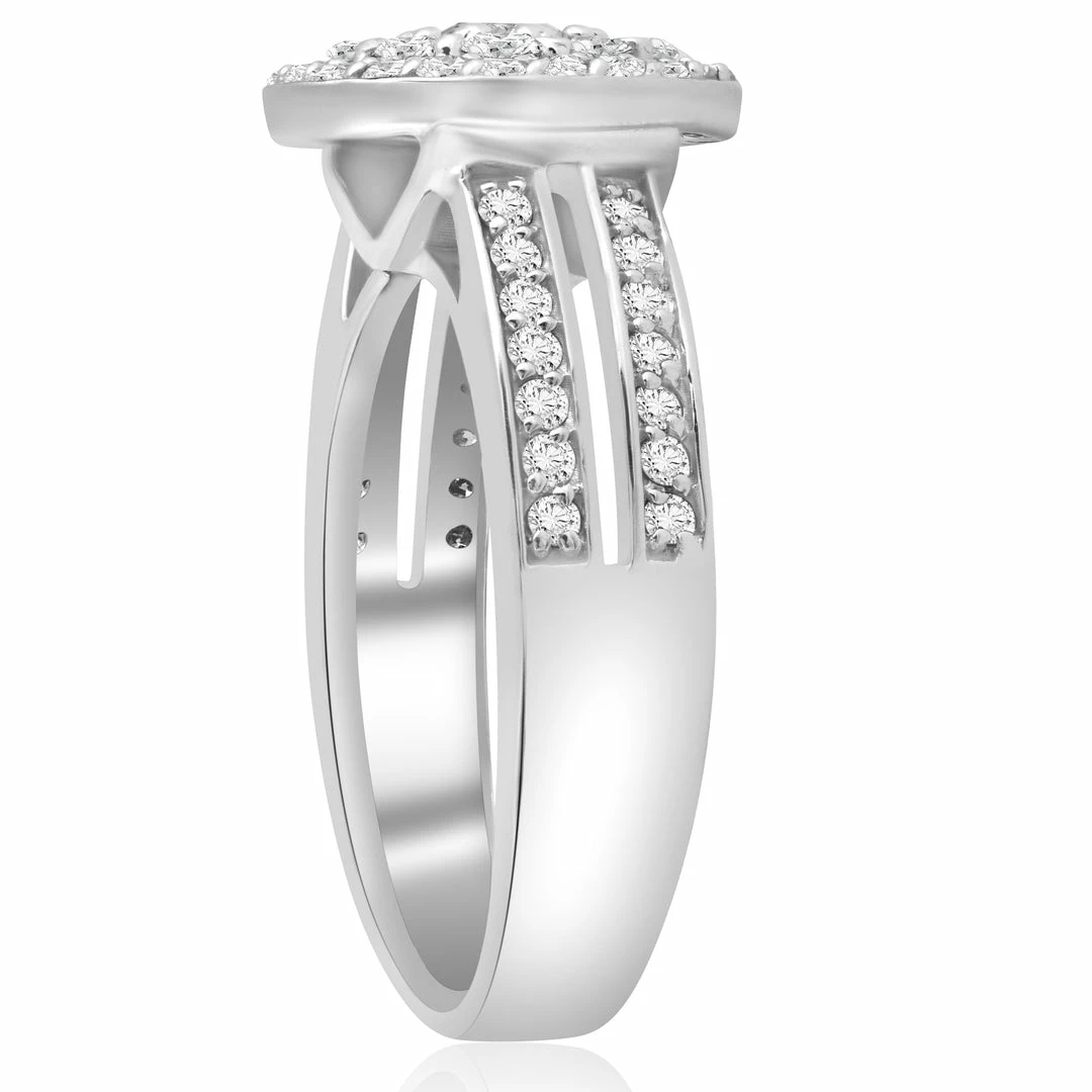 Best deal ๐ Pompeii3 1 cttw Diamond Double Halo Engagement Ring 10K White Gold for ๐ฉ women โญ - Image 3