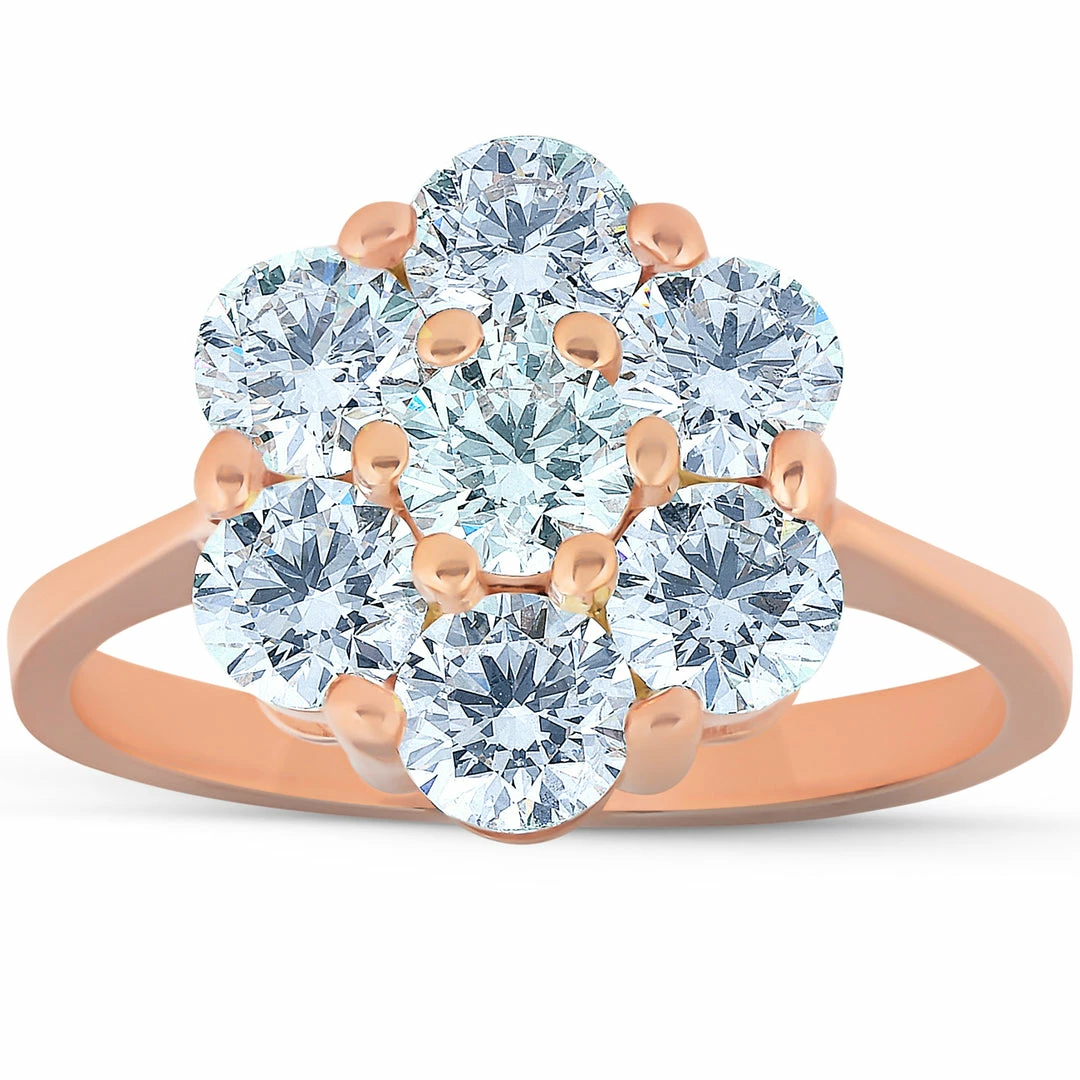 Best Pirce โค๏ธ Pompeii3 2 Ct Diamond EX3 Lab Grown 14k Rose Gold Engagement Ring for ๐ฉ women ๐งจ