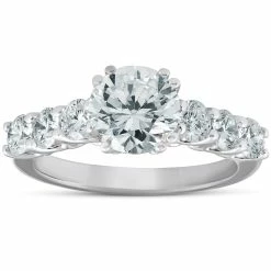 Best Pirce ๐ Pompeii3 2 Ct Round Diamond Engagement Ring 14k White Gold for ๐ฉ women ๐