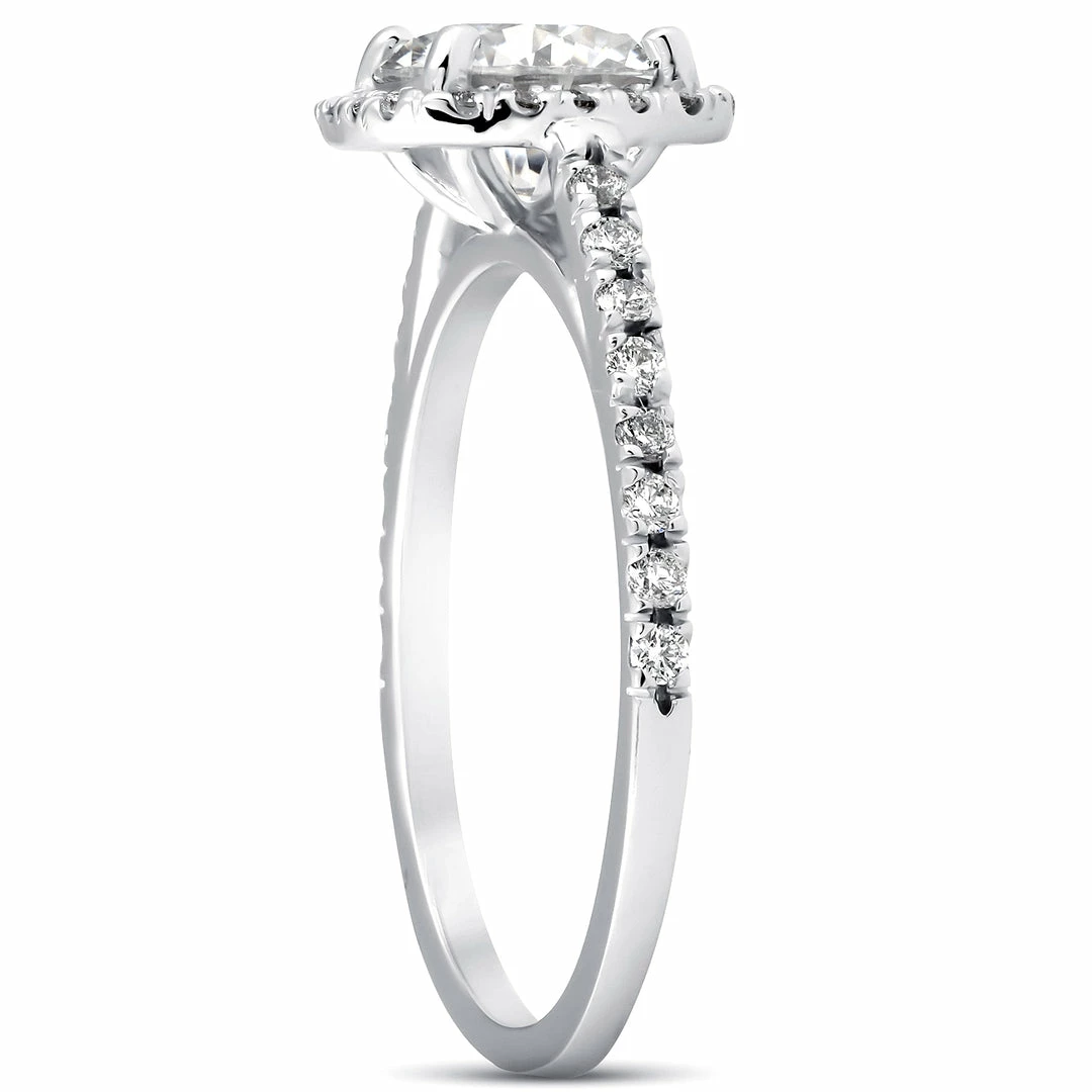 Top 10 🔔 Pompeii3 1 3/4Ct Moissanite Lab Grown Diamond Cushion Halo Engagemeng Ring 14k White Gold for 👩 women 🔥 - Image 2