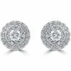 Top 10 🤩 Pompeii3 .94 cttw Diamond Double Halo Vintage Studs 14k White Gold for 👩 women 😍