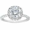 Top 10 🔔 Pompeii3 1 3/8ct Diamond Cushion Halo Engagement Ring 14k White Gold for 👩 women 🔥