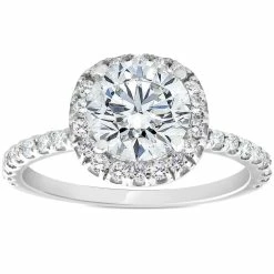Top 10 ๐ Pompeii3 1 3/8ct Diamond Cushion Halo Engagement Ring 14k White Gold for ๐ฉ women ๐ฅ