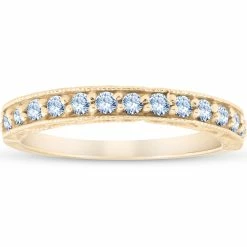 Top 10 ⌛ Pompeii3 1/3Ct Diamond Wedding Ring Vintage Antique Accent 👩 Womens Band 14k Yellow Gold 👍
