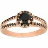 Top 10 🛒 Pompeii3 1CT Black Diamond Halo Split Shank 14k Rose Gold Engagement Ring for 👩 women 😍