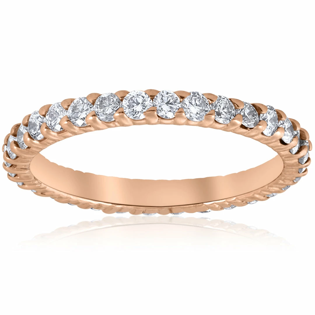 Top 10 โญ Pompeii3 G/SI .90ct Diamond Eternity Ring 14k Rose Gold ๐ฉ Womens Stackable Wedding Band โ