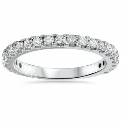 Best deal ๐งจ Pompeii3 1ct Diamond 3/4 Eternity Stackable Wedding Ring 14K White Gold Size 5.5 for ๐ฉ women ๐