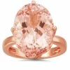 Best deal 👏 Pompeii3 12 1/8ct Large Oval Morganite Vintage Style Ring 14K Rose Gold for 👩 women 😀