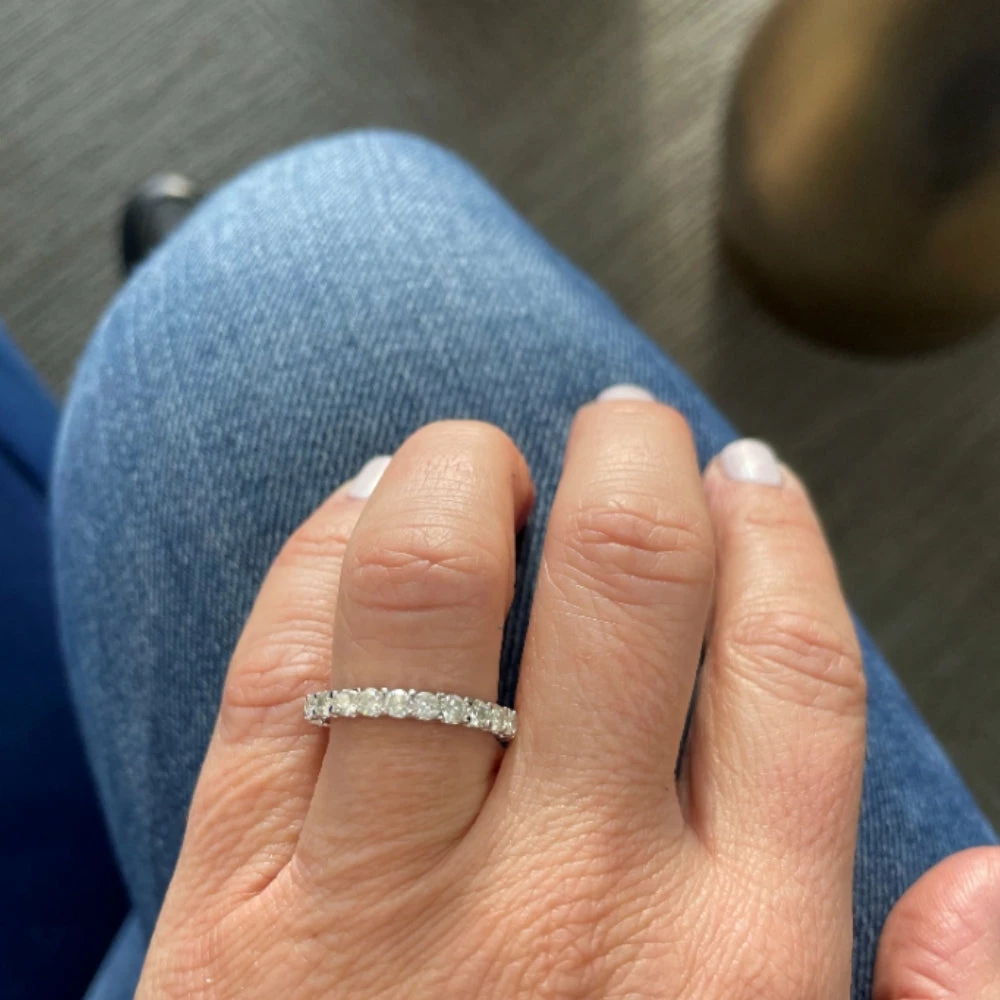 Wholesale ๐ฏ Pompeii3 1 1/2 cttw Diamond Eternity Ring U Prong 14k White Gold Wedding Band for ๐ฉ women ๐ - Image 3