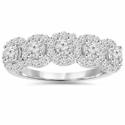 Cheap ❤️ Pompeii3 1 1/10 cttw Diamond Anniversary Wedding Ring 14K White Gold for 👩 women ⭐
