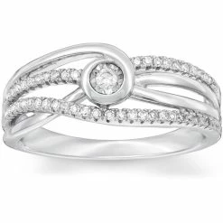 Top 10 🔥 Pompeii3 1 Ct Diamond Multi Row Diamond Woven Right Hand Ring 10k White Gold for 👩 women 😉