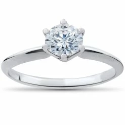 Promo ๐ Pompeii3 3/8ct Solitaire Diamond Engagement Ring Round Cut Lab Grown 14k White Gold for ๐ฉ women ๐