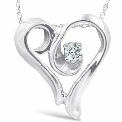 Deals 🥰 Pompeii3 1/10Ct Solitaire Diamond Heart Pendant Necklace in White, Yellow, or Rose Gold for 👩 women 🤩